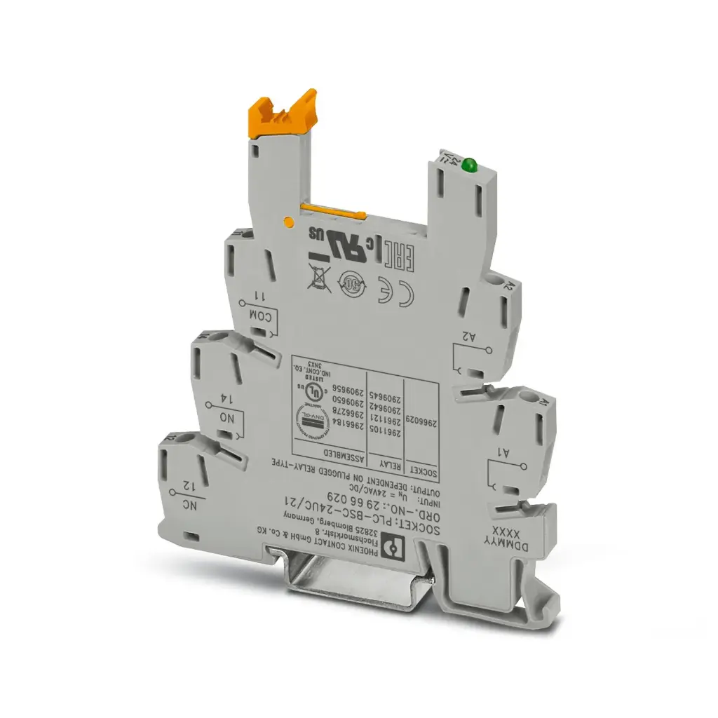 RELAY BASE PHOENIX CONTACT FLAT 5 PIN 24VDC | PLC-BSC- 24UC/21